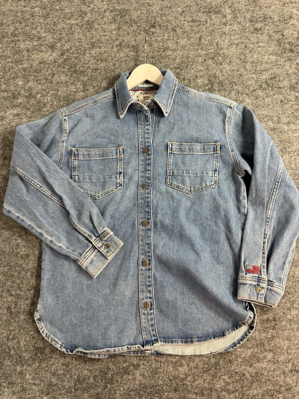 America Today Denim Shacket Women Juniors 14-16 Large XL Jacket Shirt N155